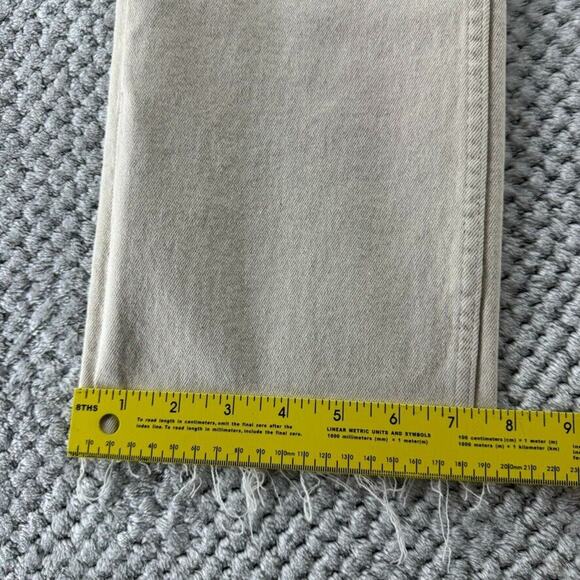 Zara Jeans Women 4 Cream Light Wash High Rise Straight Leg Cropped Denim Stretch - Picture 11 of 15